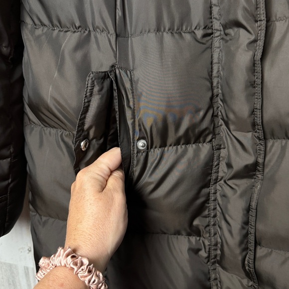 Eddie Bauer Long Down Parka Jacket Womens SZ Small Brown Coat Puffer NO Hood - Picture 6 of 12